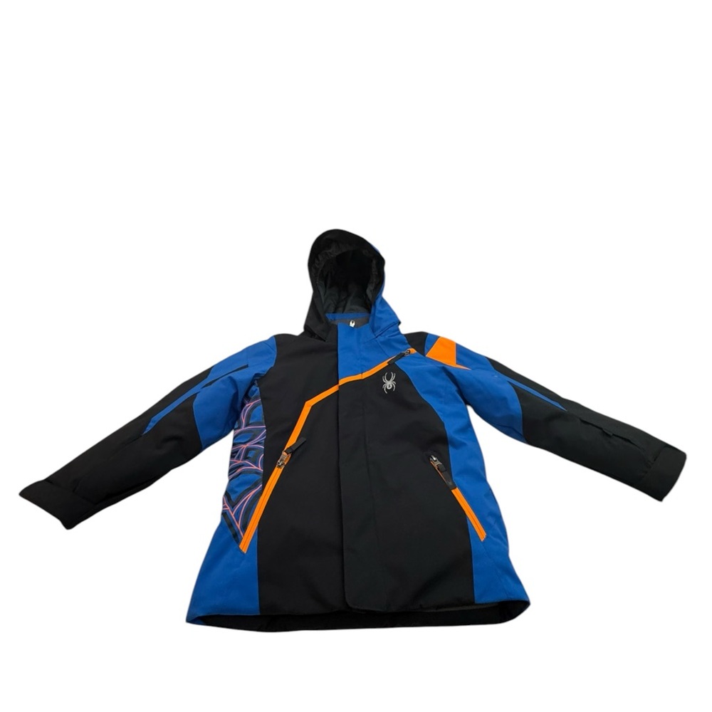 Spyder Kids Jacket - Blue and Black with Orange Accents
